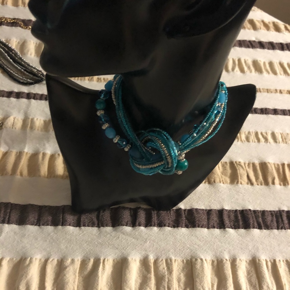 Beautiful aquamarine beaded necklace